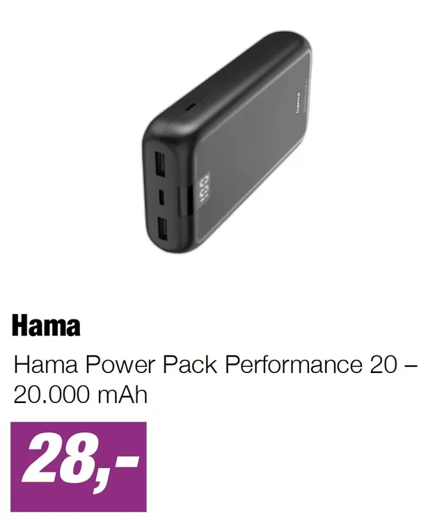 Aanbieding: Hama Power Pack Performance 20 – 20.000 mAh