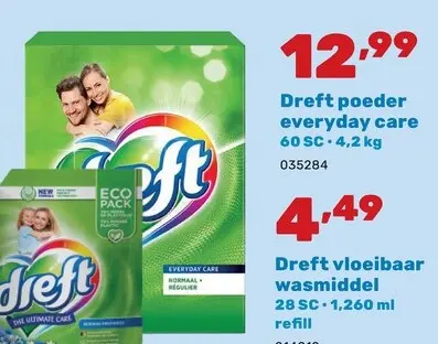 Promotie: Dreft poeder everyday care & Dreft vloeibaar 