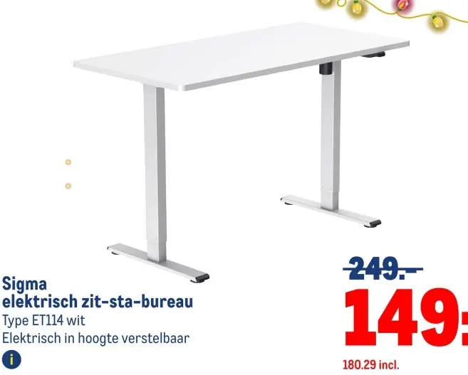 Aanbieding: Sigma elektrisch zit-sta-bureau