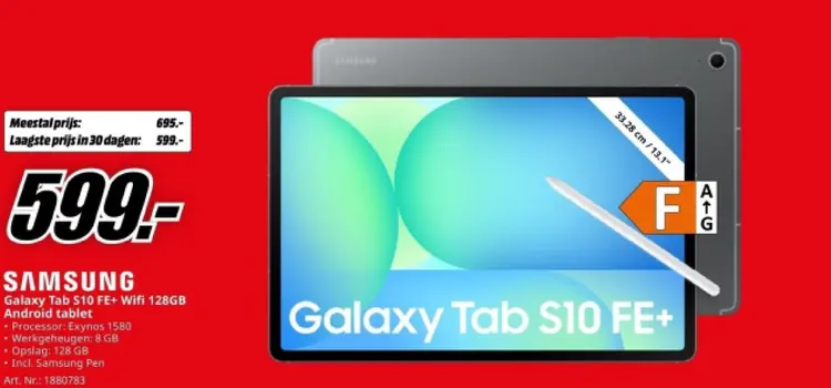 Aanbieding: SAMSUNG Galaxy Tab S10 FE+ Wifi 128GB Android