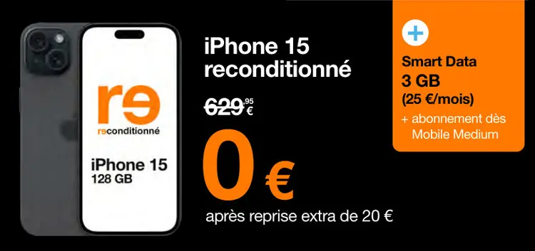 Offre: iPhone 15 reconditionné
