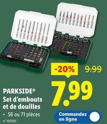 Offre: Set d'embouts et de douilles
