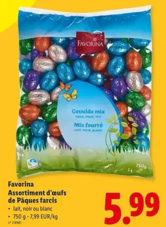 Offre: Assortiment d'œufs de Pâques farcis