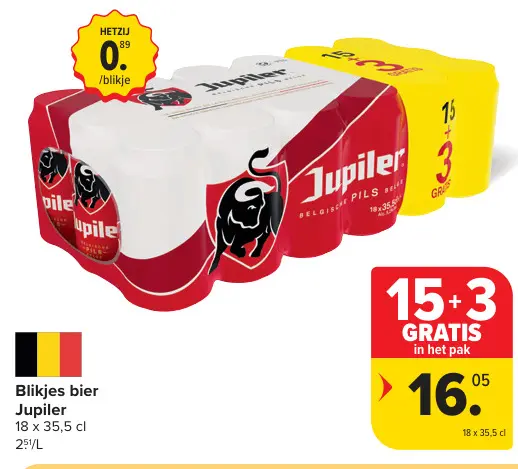 Promotie: Blikjes bier Jupiler