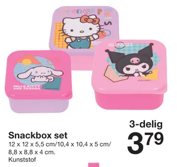 Aanbieding: Hello Kitty Snackbox set