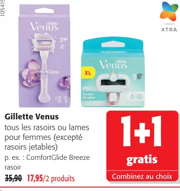 Offre: Gillette Venus tous les rasoirs ou lames pour femmes