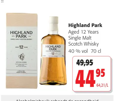 Promotie: Highland Park Aged 12 Years Single Malt Scotch whisky