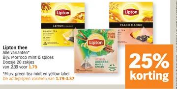 Aanbieding: Lipton thee Alle varianten