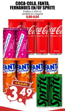 Aanbieding: Coca-Cola, Fanta, Fernandes, Sprite