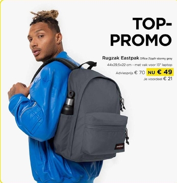 Aanbieding: Rugzak Eastpak Office Zippl'r stormy grey