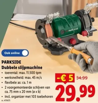Promotie: Dubbele slijpmachine