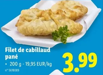 Offre: Filet de cabillaud pané