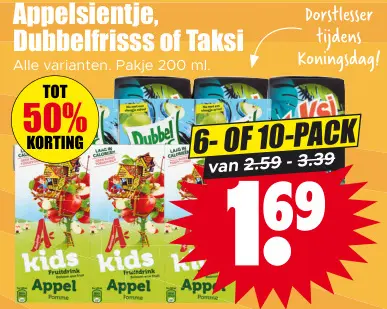 Aanbieding: Appelsientje, Dubbelfrisss or Taksi