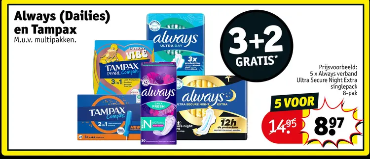 Promotie: Always (Dailies) en Tampax