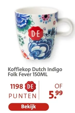 Aanbieding: Koffiekop Dutch Indigo Folk Fever