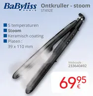 Aanbieding: BaByliss Ontkruller - stoom ST492E