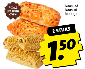 Aanbieding: kaas- of kaas-ui broodje