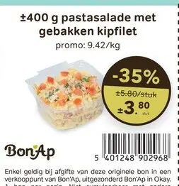 Promotie: pastasalade met gebakken kipfilet