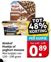 Aanbieding: Almhof Hoekje of yoghurt mousse