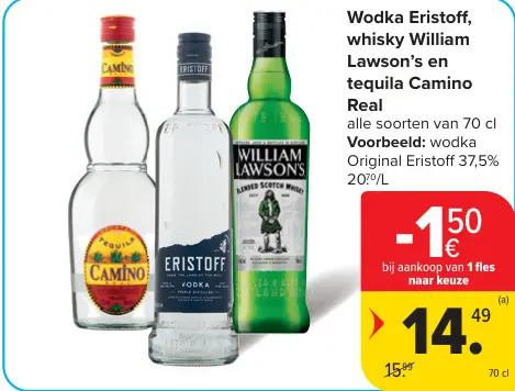 Promotie: Wodka, whisky en tequila