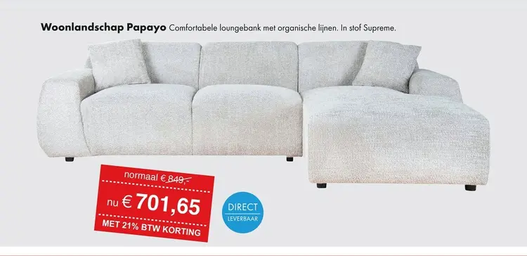 Aanbieding: Papayo hoekbank
