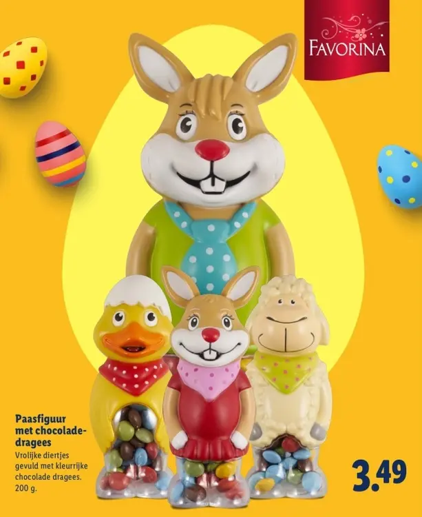 Aanbieding: Paasfiguur met chocoladedragees