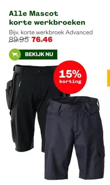 Aanbieding: Alle Mascot korte werkbroeken