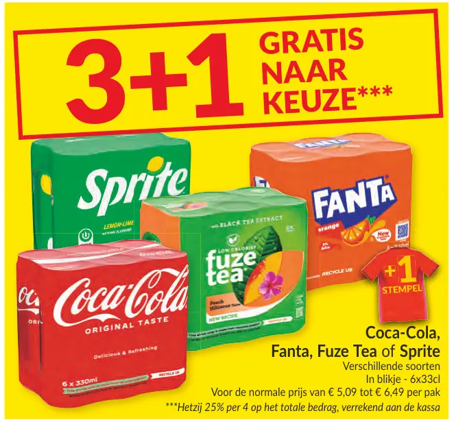 Promotie: Coca-Cola, Fanta, Fuze Tea of Sprite