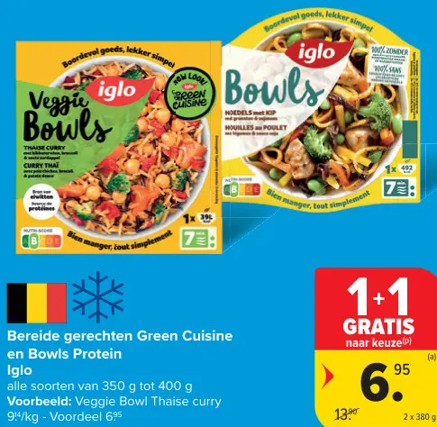 Promotie: Bereide gerechten Green Cuisine en Bowls Protein
