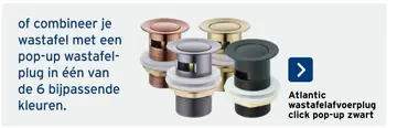 Aanbieding: Atlantic wastafelafvoerplug click pop-up zwar