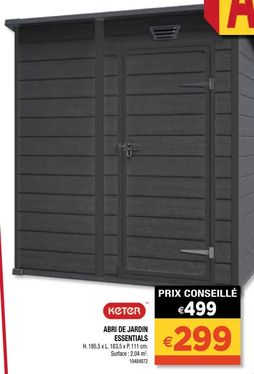 Offre: Abri de jardin essentials