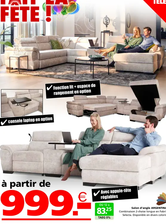 Offre: Salon d'angle ARGENTINA