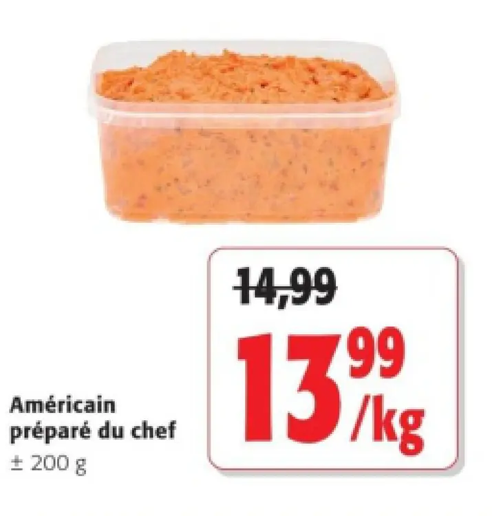 Offre: Américain préparé du chef