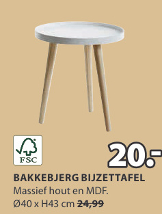 Aanbieding: BAKKEBJERG BIJZETTAFEL