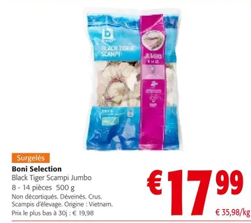 Offre: Black Tiger Scampi Jumbo