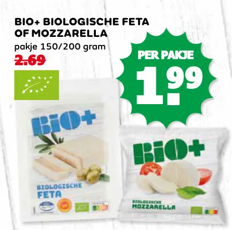 Aanbieding: Biologische feta of mozzarella