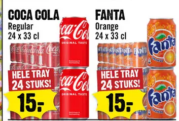 Aanbieding: Coca Cola Regular / Fanta Orange