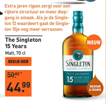 Aanbieding: The Singleton 15 Years 70CL