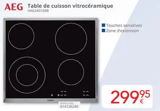 Offre: Table de cuisson vitrocéramique