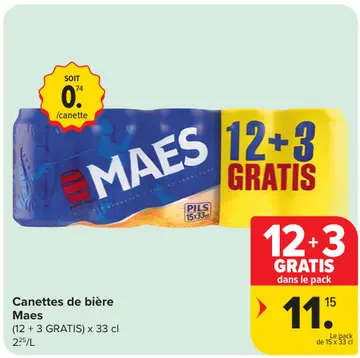 Offre: Canettes de bière