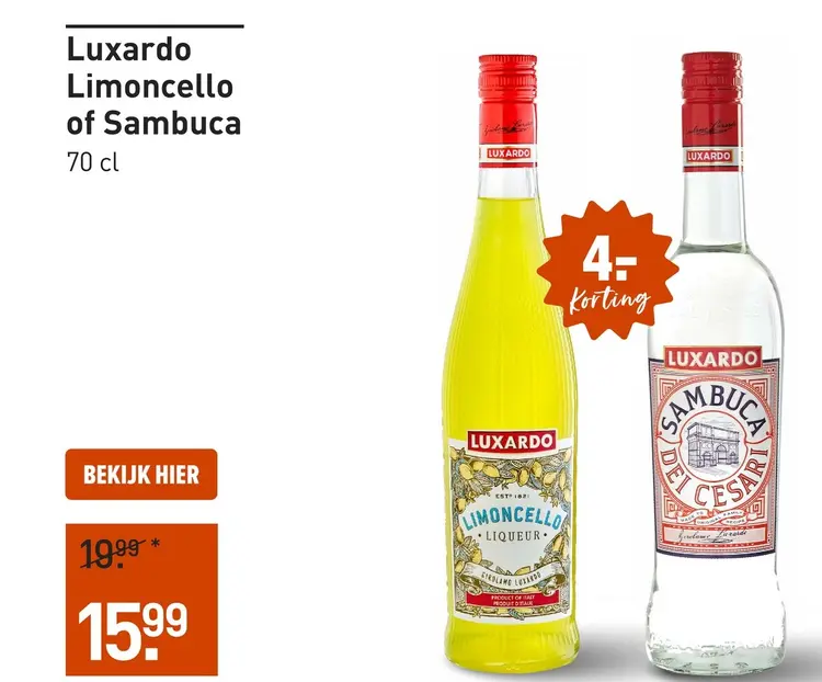 Aanbieding: Limoncello of Sambuca