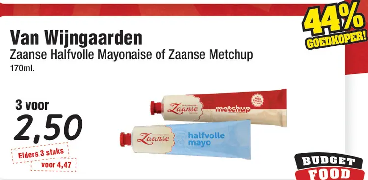 Aanbieding: Halfvolle Mayonaise of Zaanse Metchup