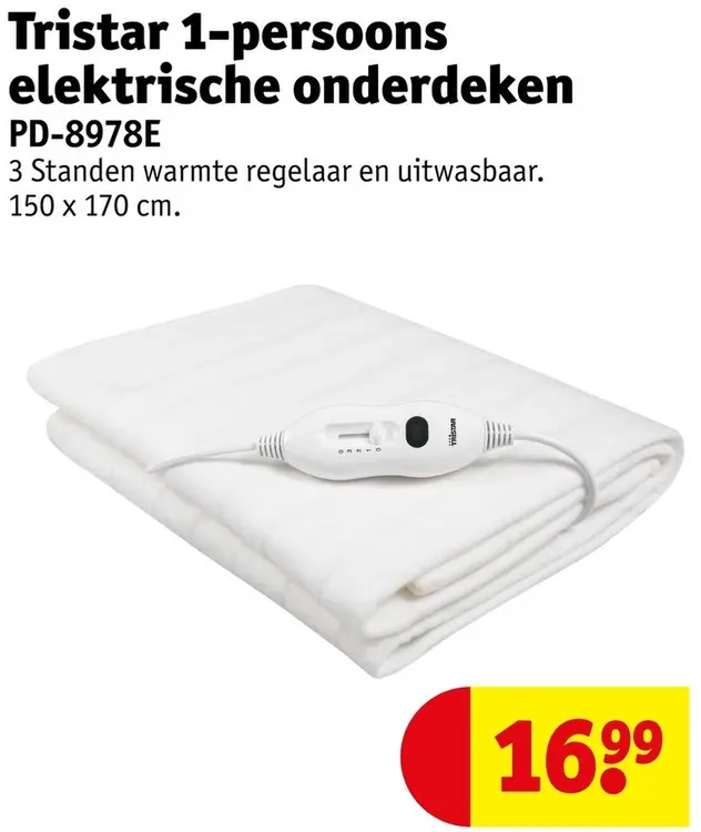 Promotie: 1-persoons elektrische onderdeken PD-8978E