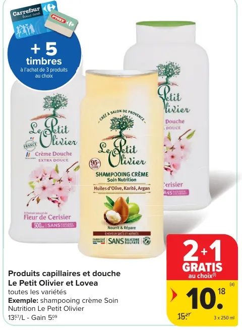 Offre: Produits capillaires et douche