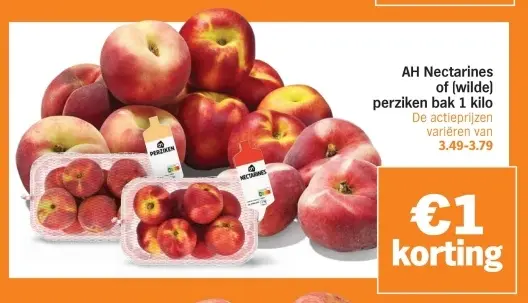 Aanbieding: Nectarines of (wilde) perziken bak 1 kilo