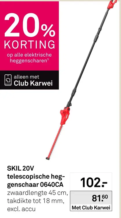 Aanbieding: SKIL 20V telescopische heggenschaar 0640CA