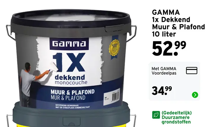 Aanbieding: 1x Dekkend Muur & Plafond 10 liter