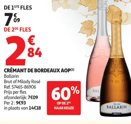 Promotie: Ballarin Crémant de Bordeaux AOP Brut of Milady Rosé