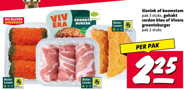 Aanbieding: Slavink of boomstam, gehakt cordon bleu of Vi