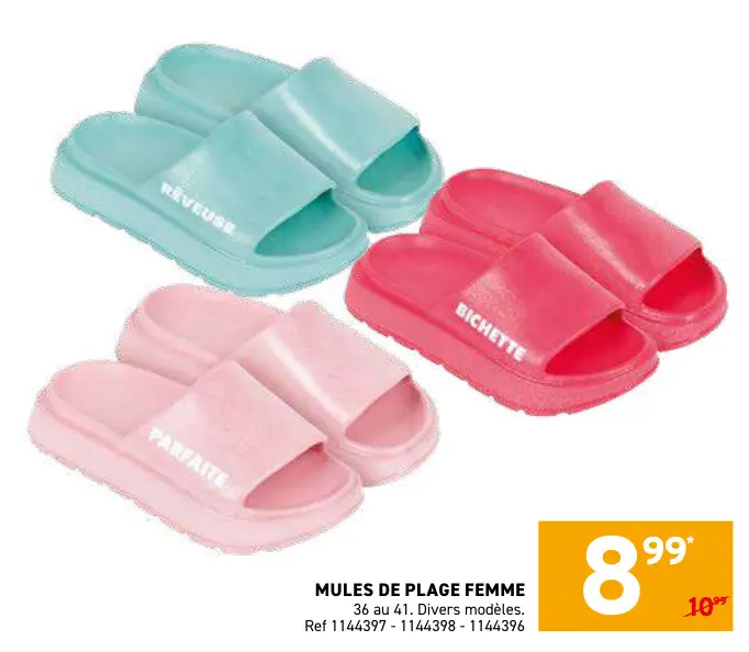 Offre: Mules de plage femme